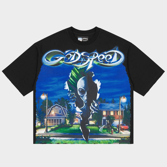 Godspeed - Neighborhood Watch Tee - Black — front view