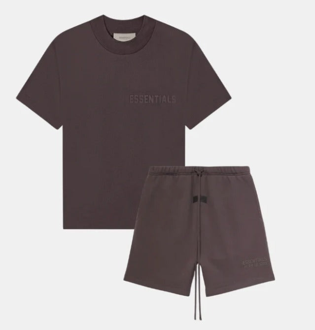 Fear of God Essentials - Tee & Shorts Set - Plum — front view