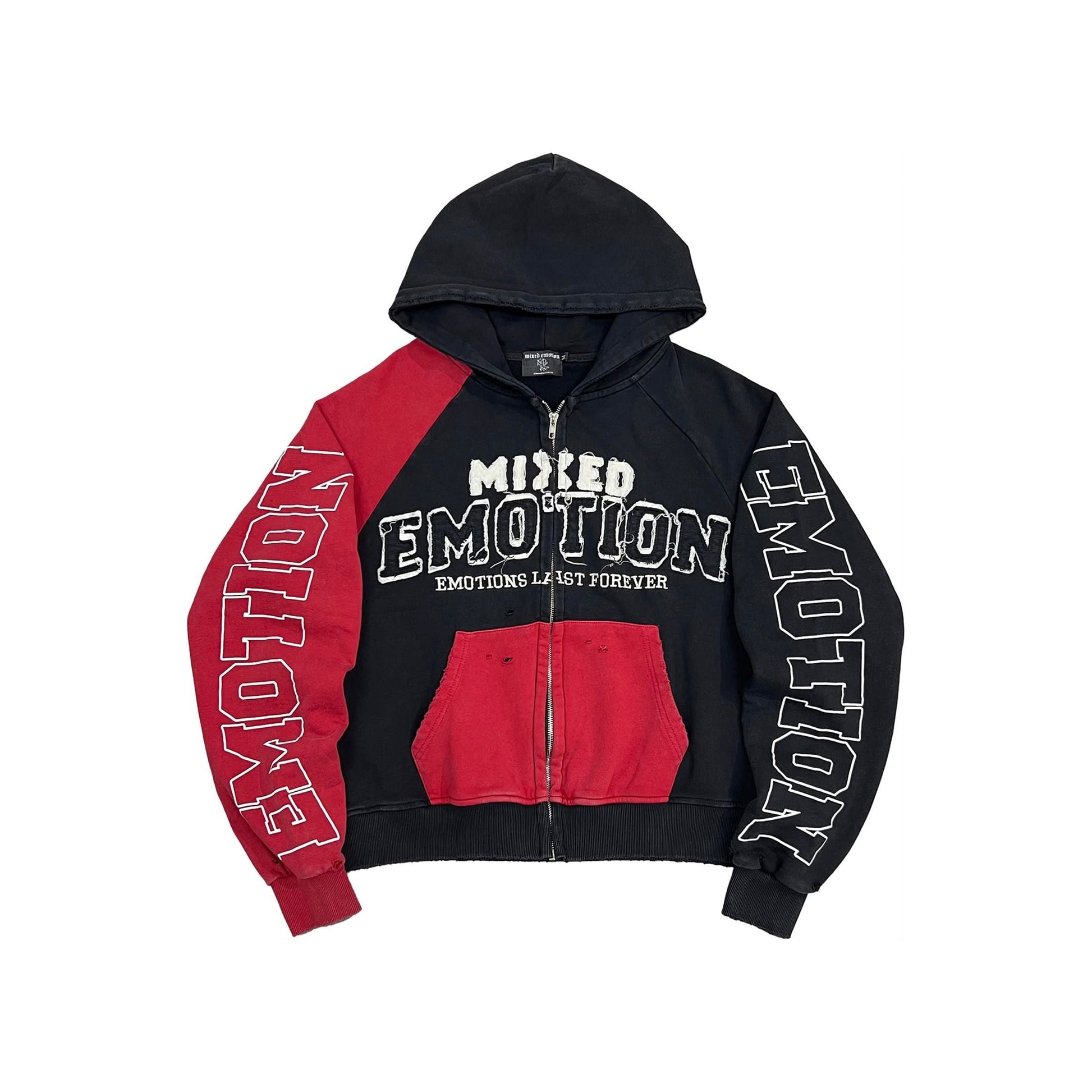 Mixed Emotion - Split Decision Hoodie - Red — front view