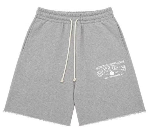 Denim Tears - ADG Sweatshort - Grey/White — front view