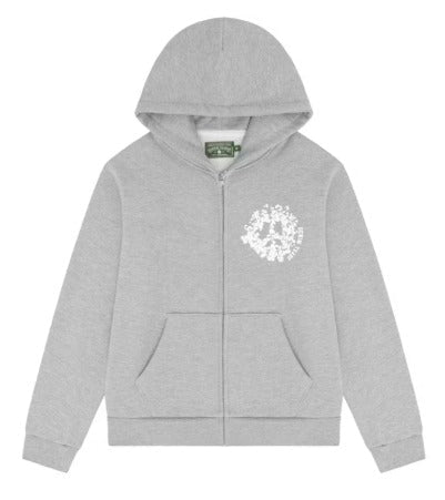 Denim Tears - Denim University Zip Hoodie - Grey — front view