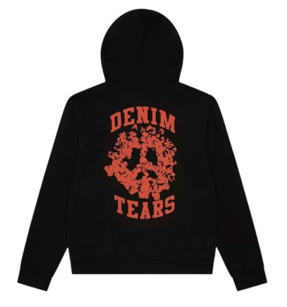Denim Tears - Denim University Zip Hoodie - Black/White — front view