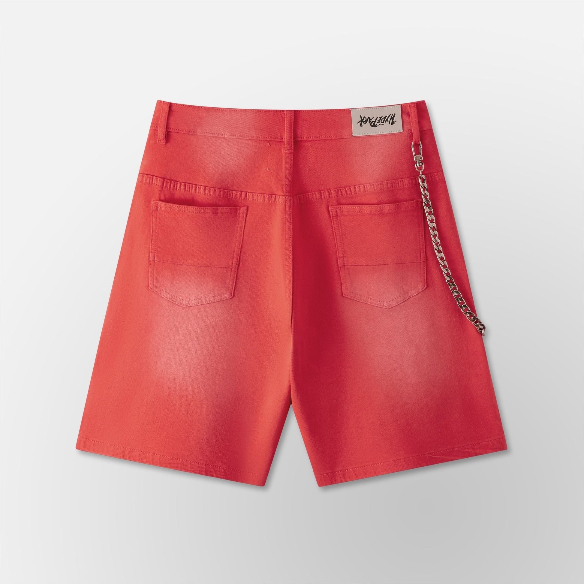 Hyde Park - Studded Park Velocity Denim Short - Red — front view