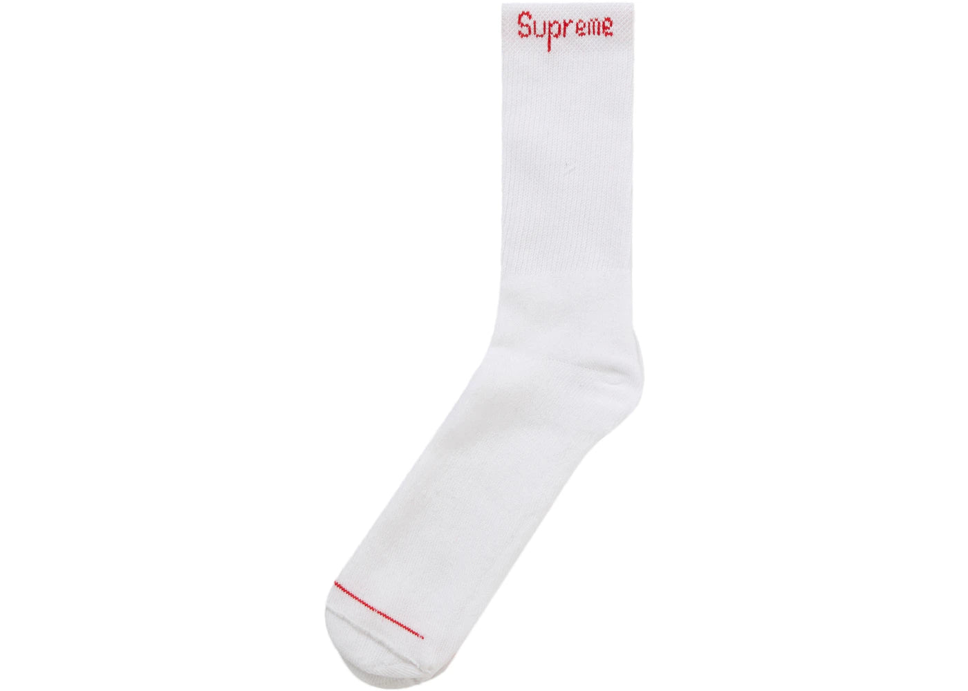 Supreme Hanes Crew Socks 4-Pack - White — Supreme x Hanes American basics collab, crew sock multipack, flat lay