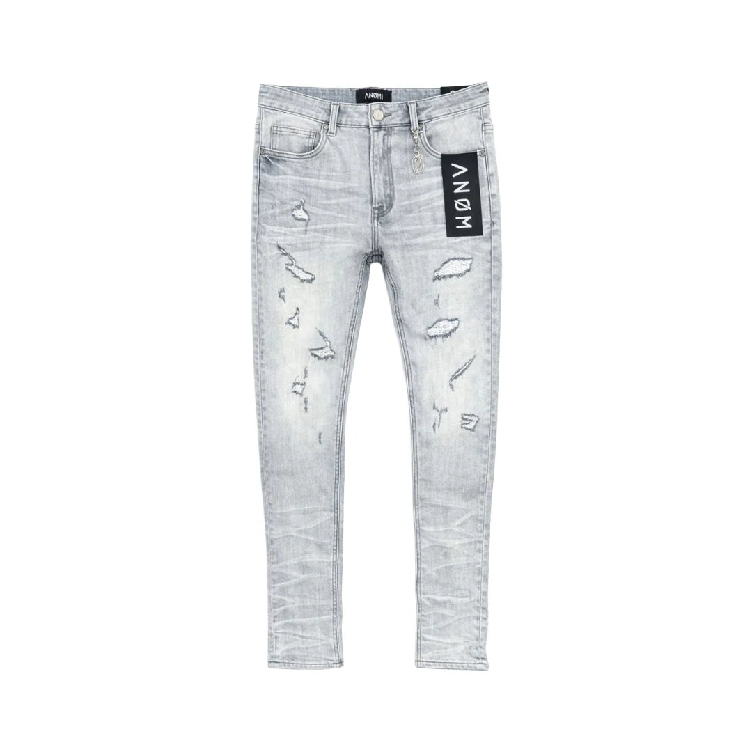 Anom Rift Skinny Fit in Light Gray Wash denim — front view