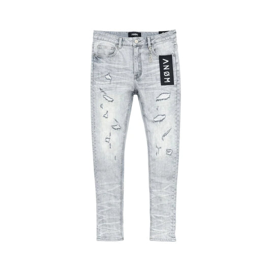 Anom Rift Skinny Fit in Light Gray Wash denim — front view