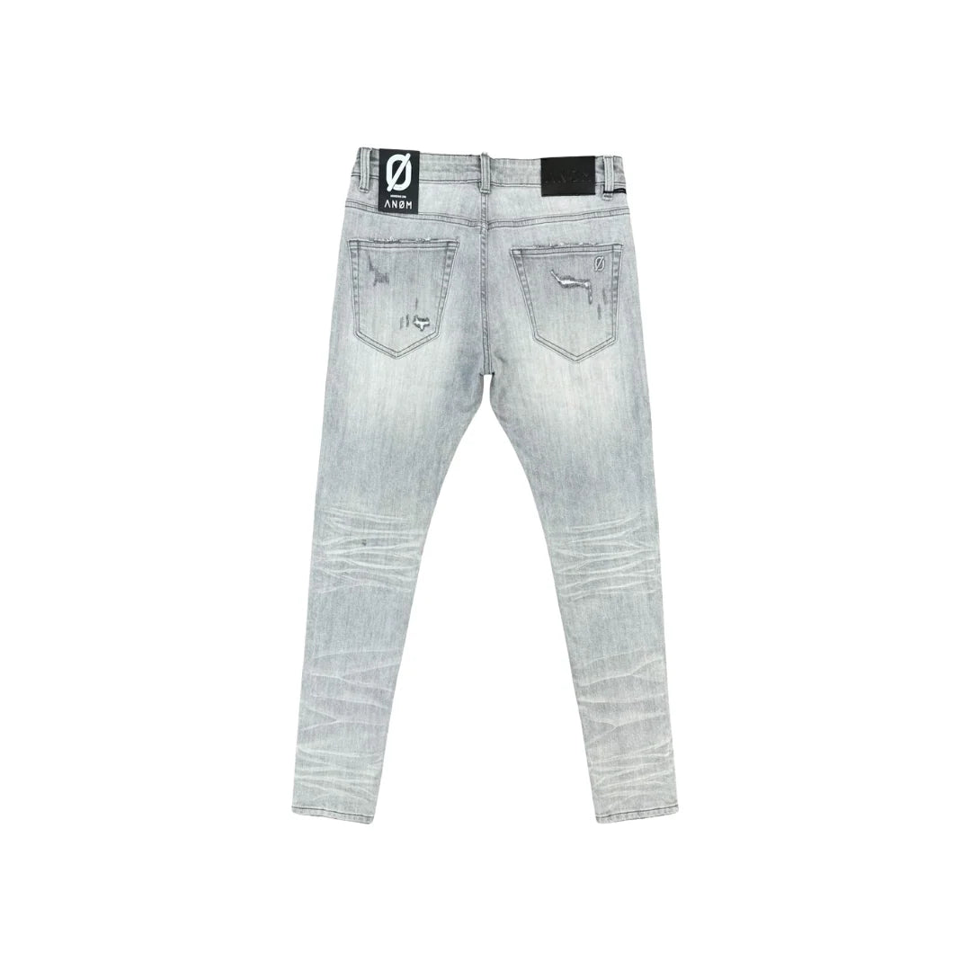 Anom Rift Skinny Fit in Light Gray Wash denim — front view