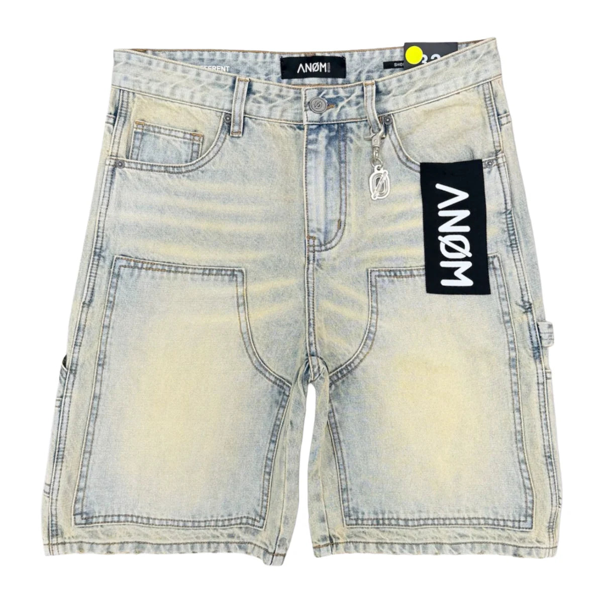 Anom Builder Short in VTG Gray denim — front view