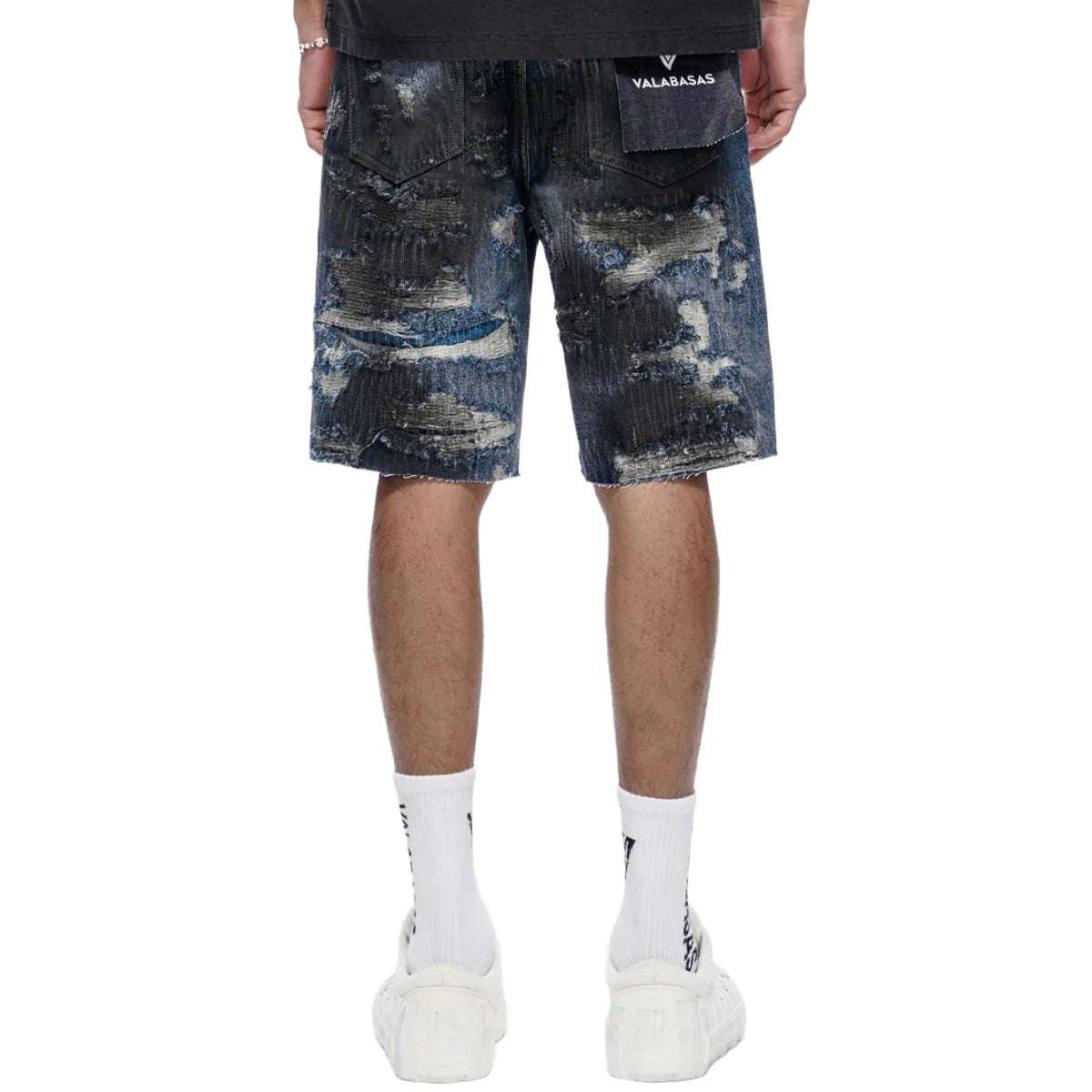 Valabasas - Incise Denim Shorts - Incise - Dark Blue