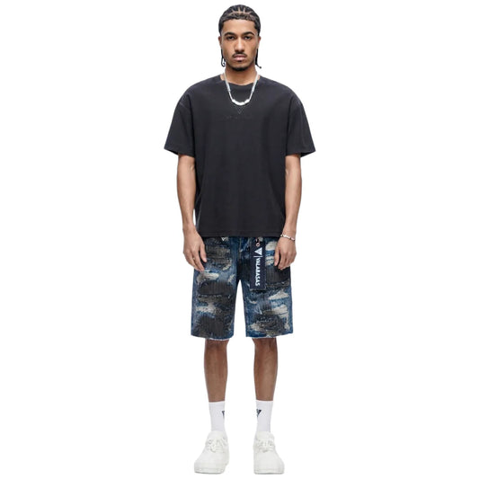 Valabasas - Incise Denim Shorts - Incise - Dark Blue