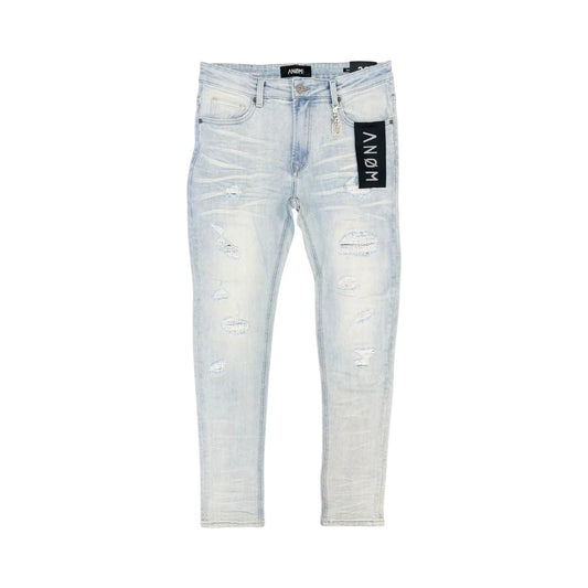 Anom Rift Skinny Fit in Ice Blue denim — front view