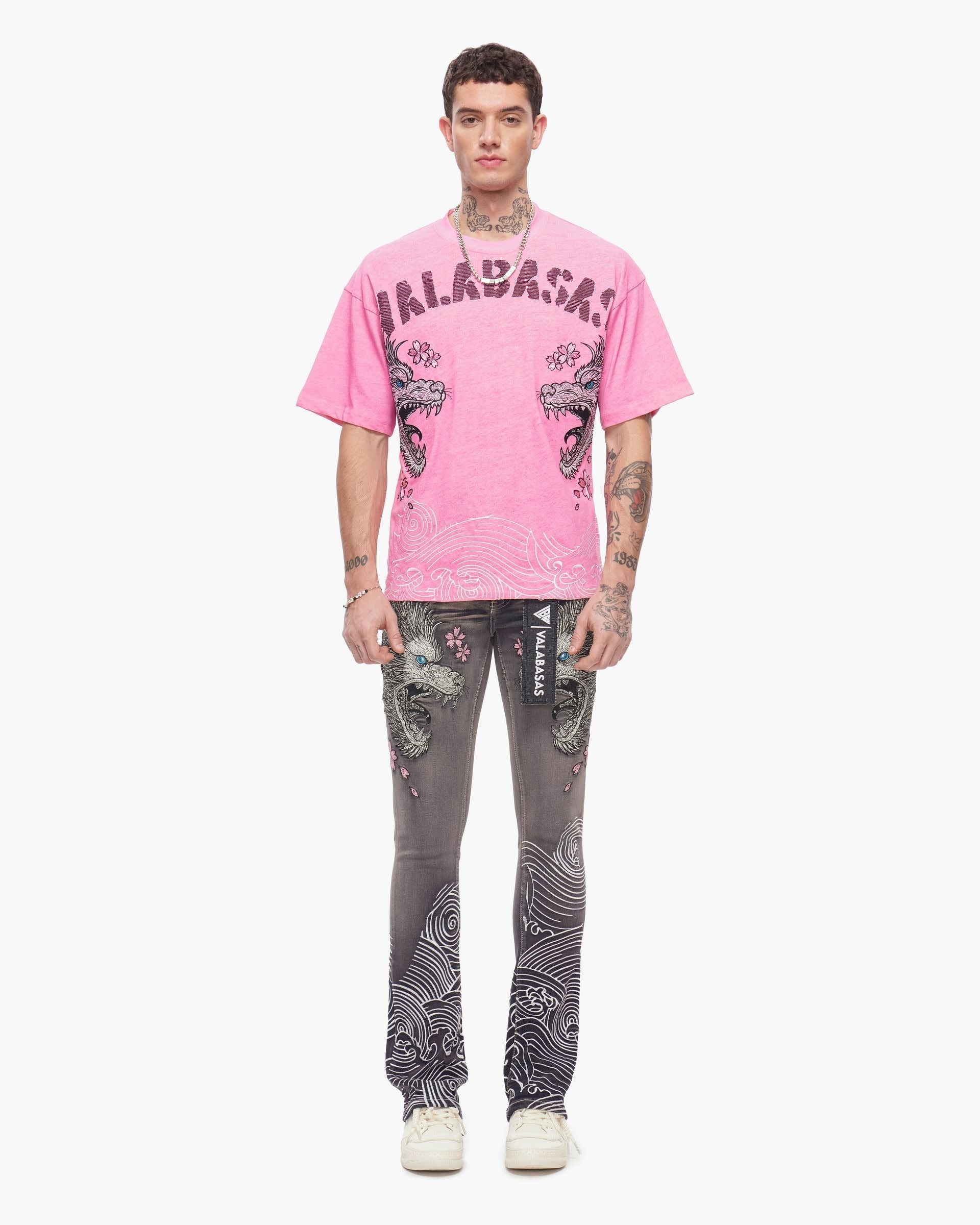 Valabasas - Tenka Stacked Denim - Grey Wash — front view