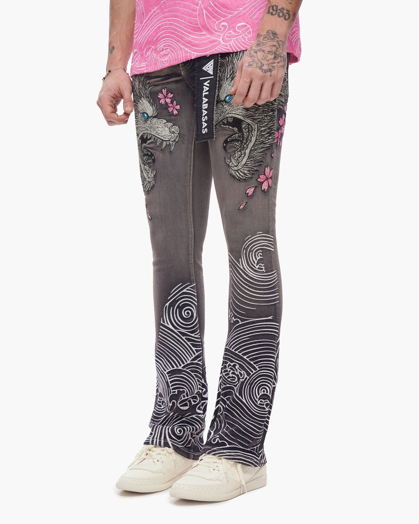 Valabasas - Tenka Stacked Denim - Grey Wash — front view
