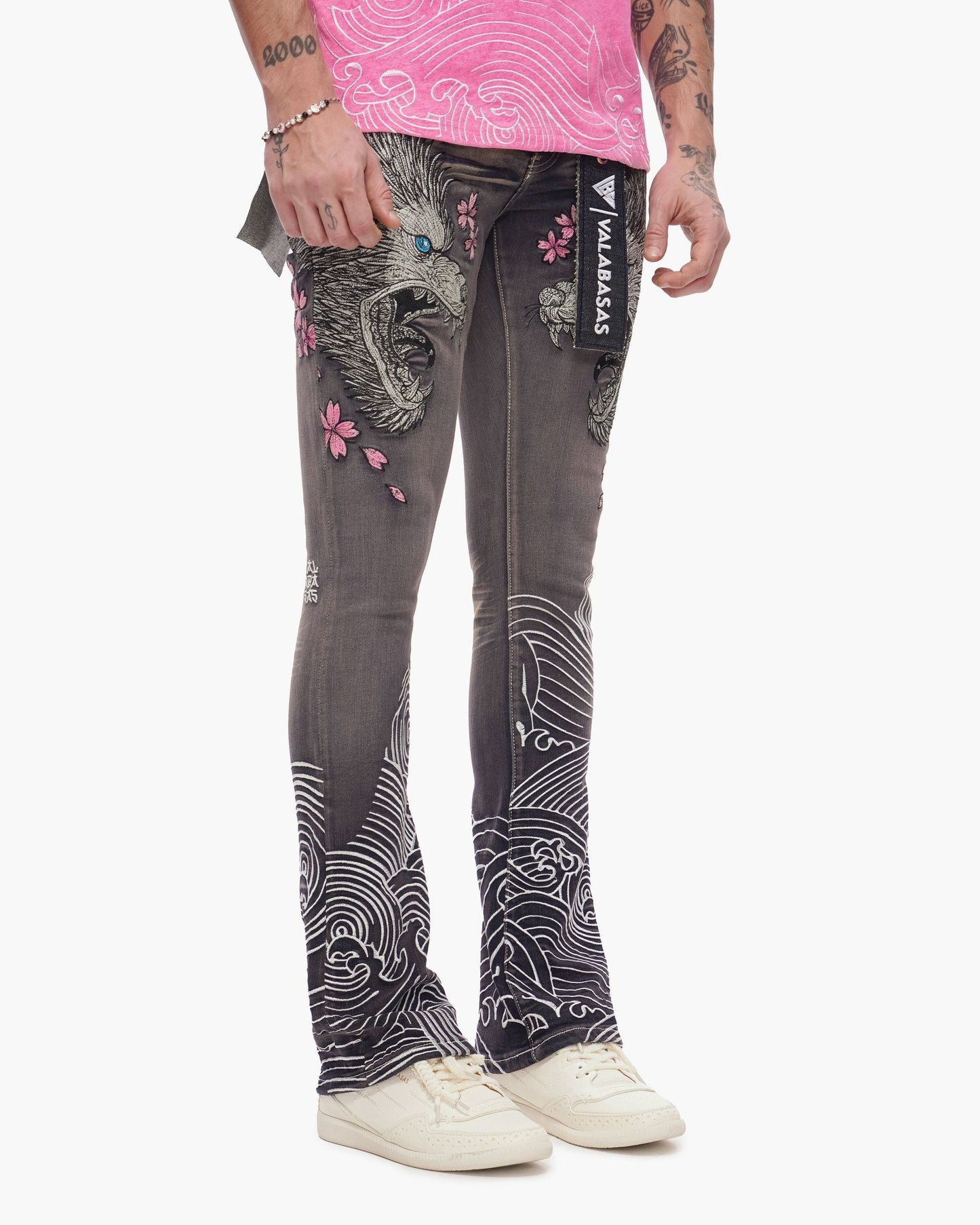 Valabasas - Tenka Stacked Denim - Grey Wash — front view
