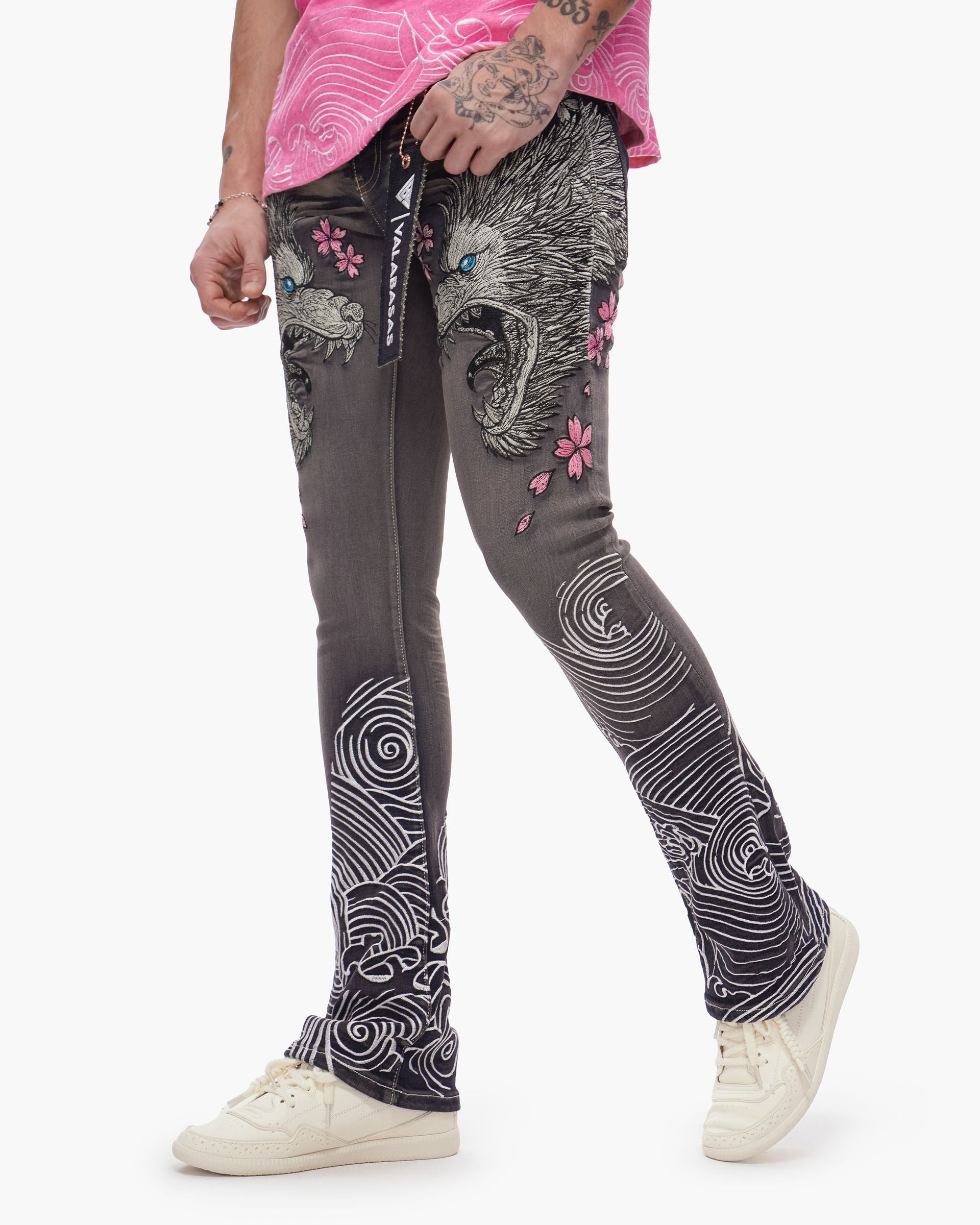 Valabasas - Tenka Stacked Denim - Grey Wash — front view