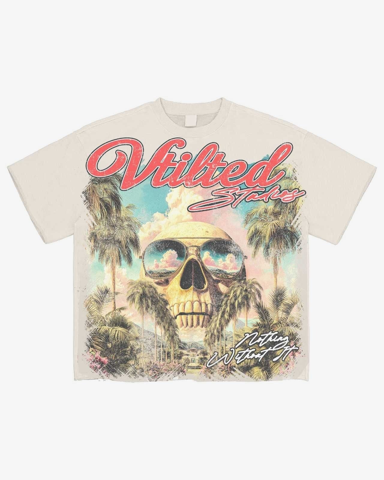 Vtilted - "Palms" Tee - White — front view