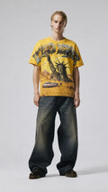 Vtilted - "Dune" Tee - Yellow Wash — front view