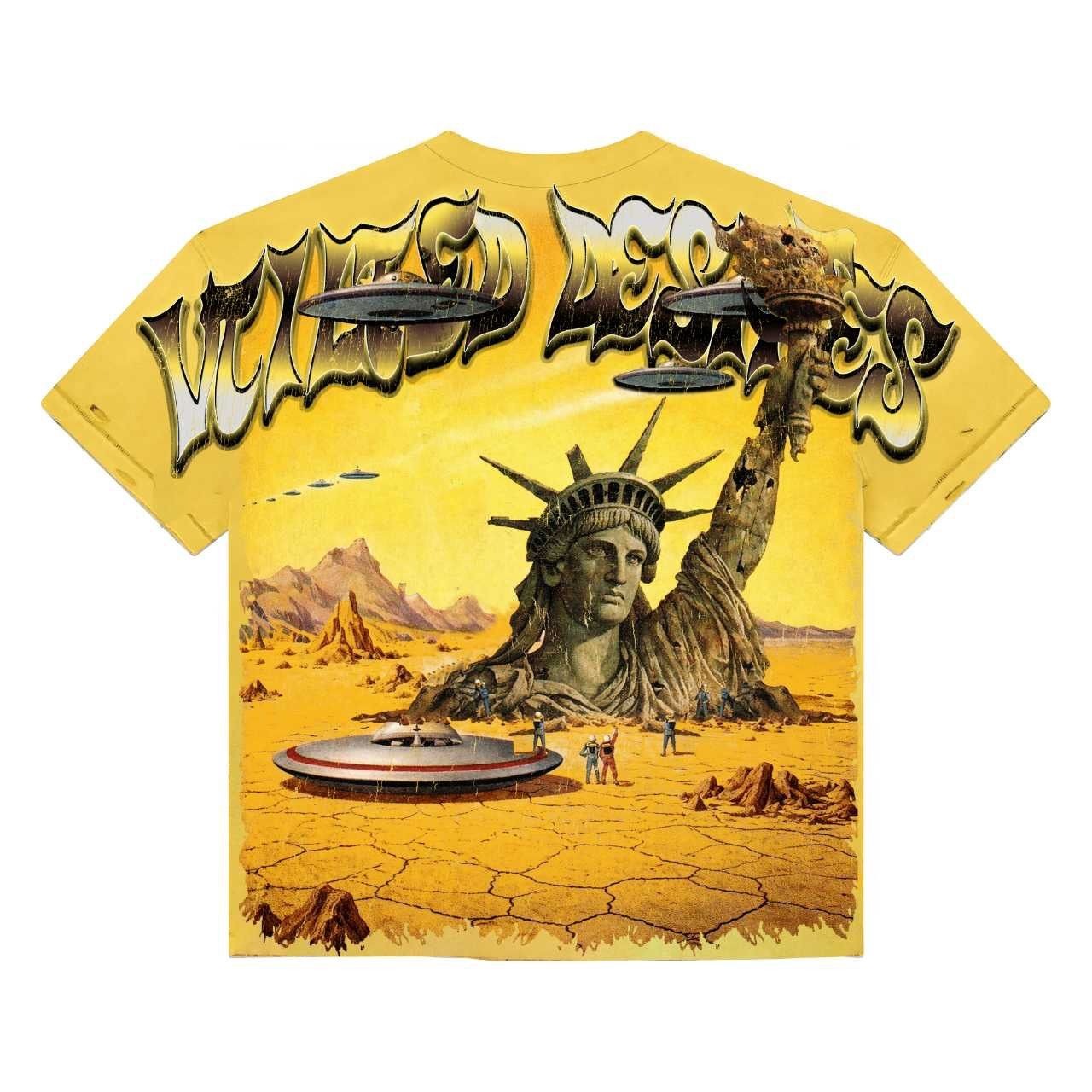 Vtilted - "Dune" Tee - Yellow Wash — front view
