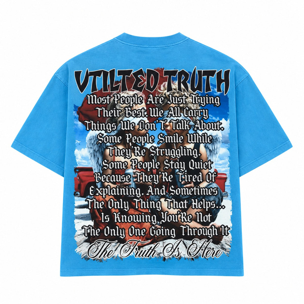 Vtilted - "TRUTH" Tee - Light Blue — front view