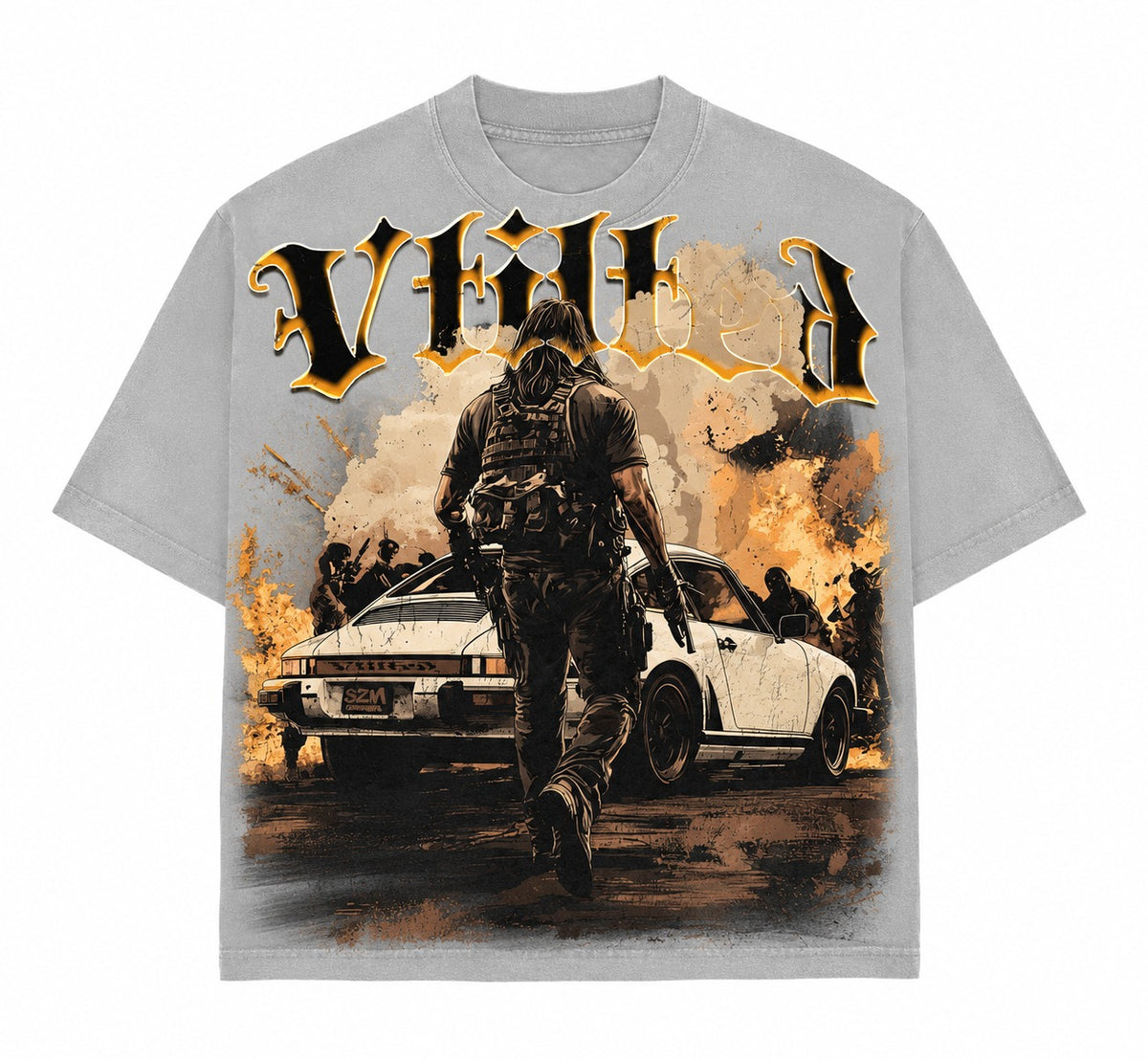 Vtilted - "WAREZONE" Tee - Gray — front view
