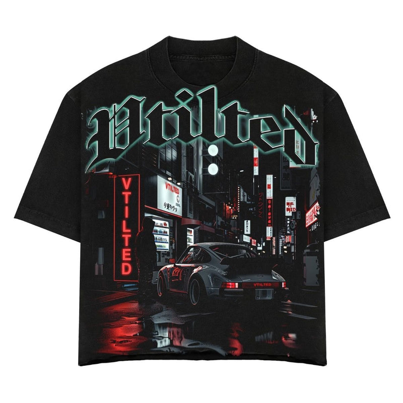 Vtilted - "CHINATOWN" Tee - Jet Black — front view