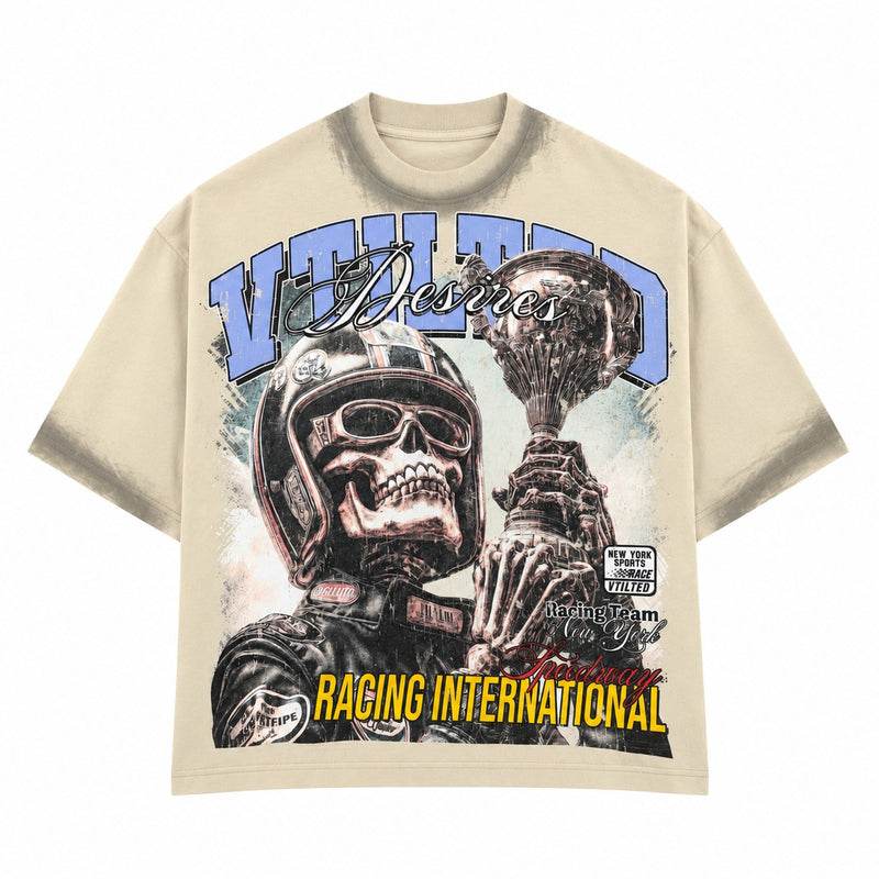 Vtilted - "CONQUER" Tee - Tan — front view