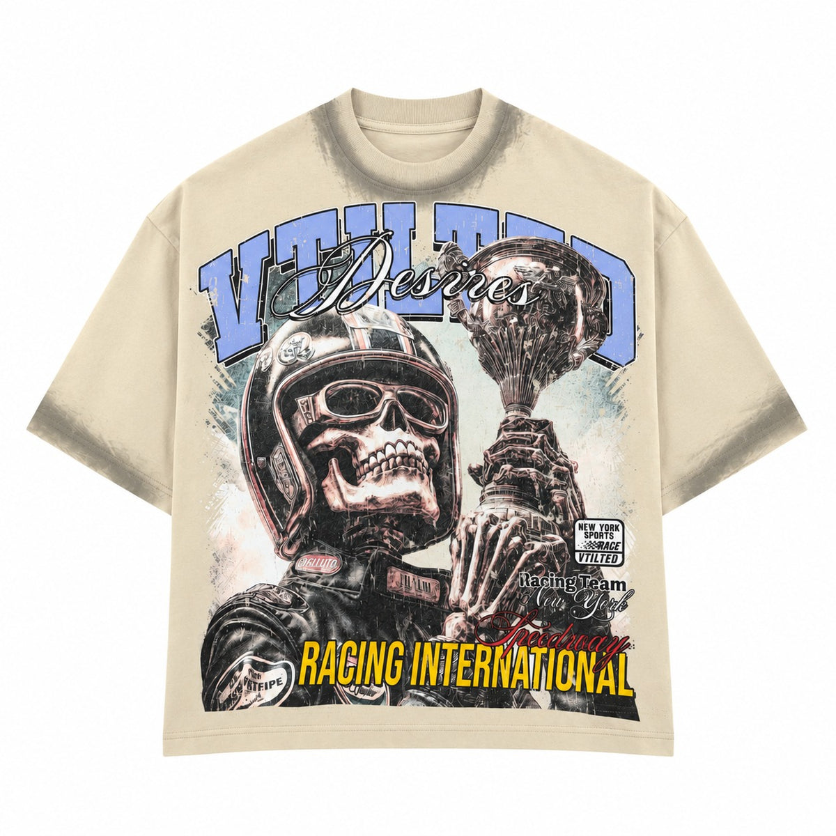 Vtilted - "CONQUER" Tee - Tan — front view