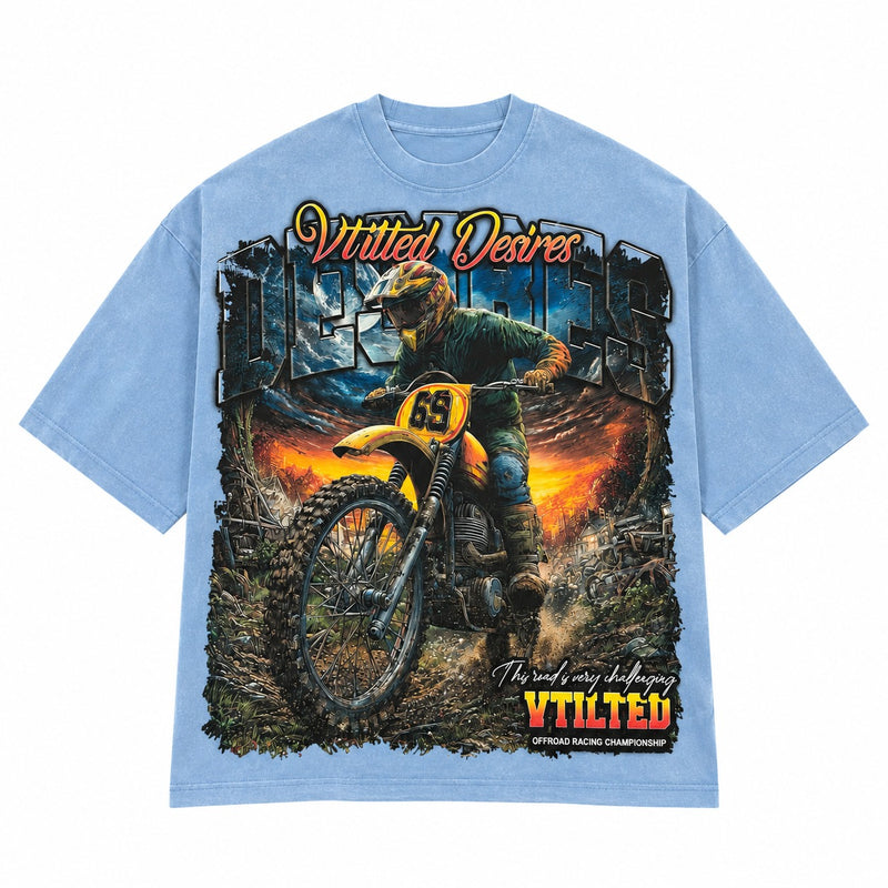 Vtilted - "OFFROAD" Tee - Blue Wash — front view