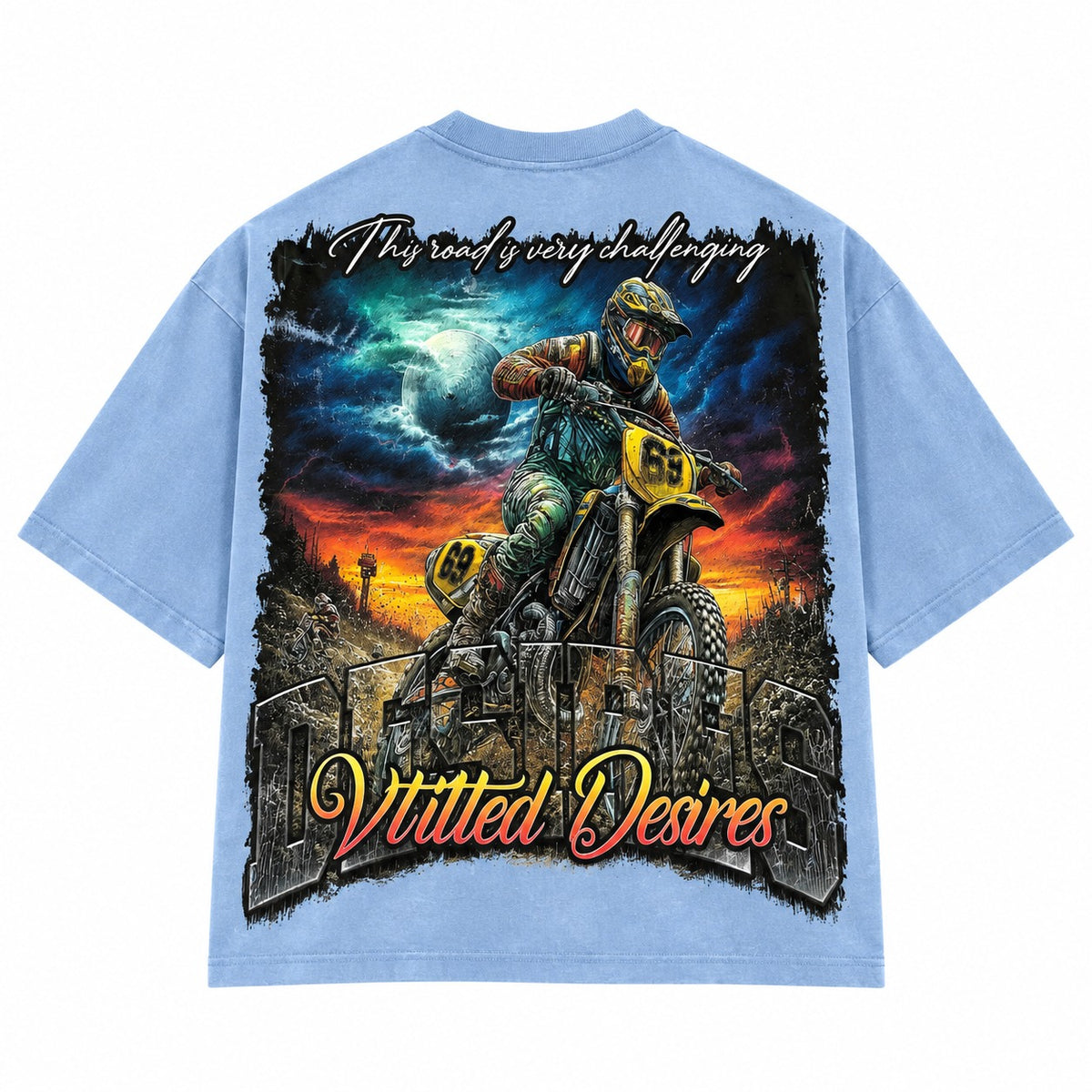 Vtilted - "OFFROAD" Tee - Blue Wash — front view