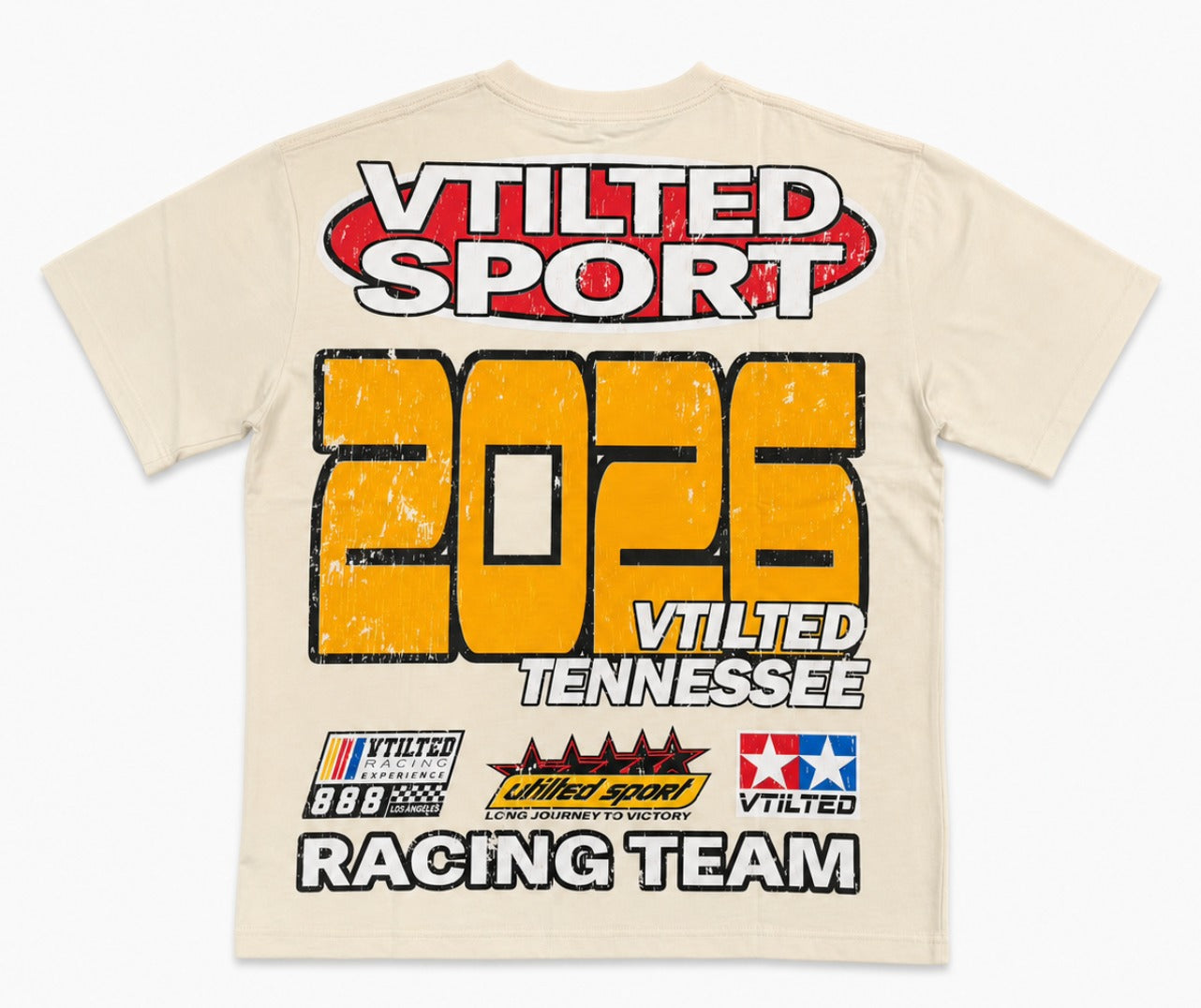 Vtilted - "Fivestar" Tee - White Wash — front view