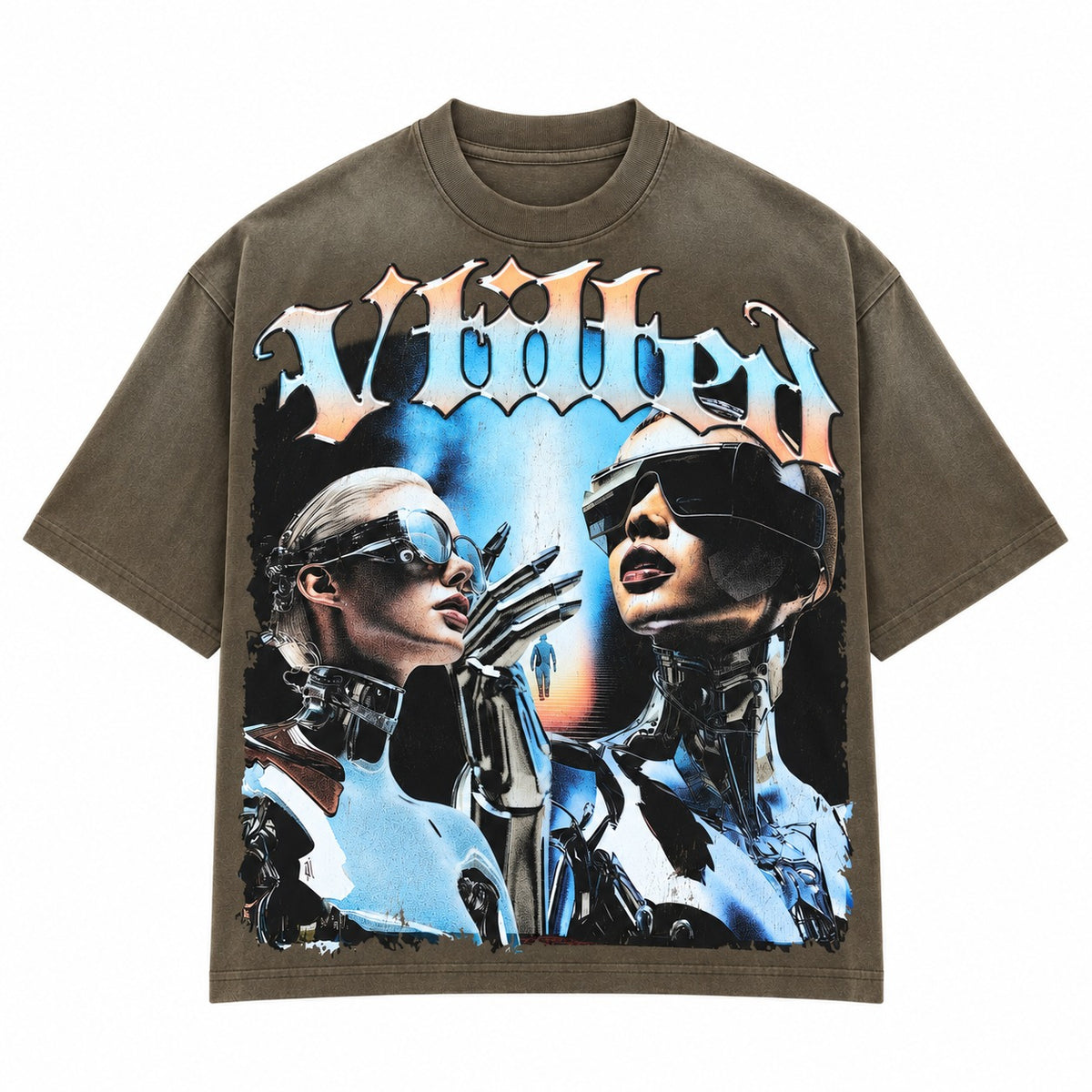 Vtilted - "GALAXY" Tee - Brown Wash — front view