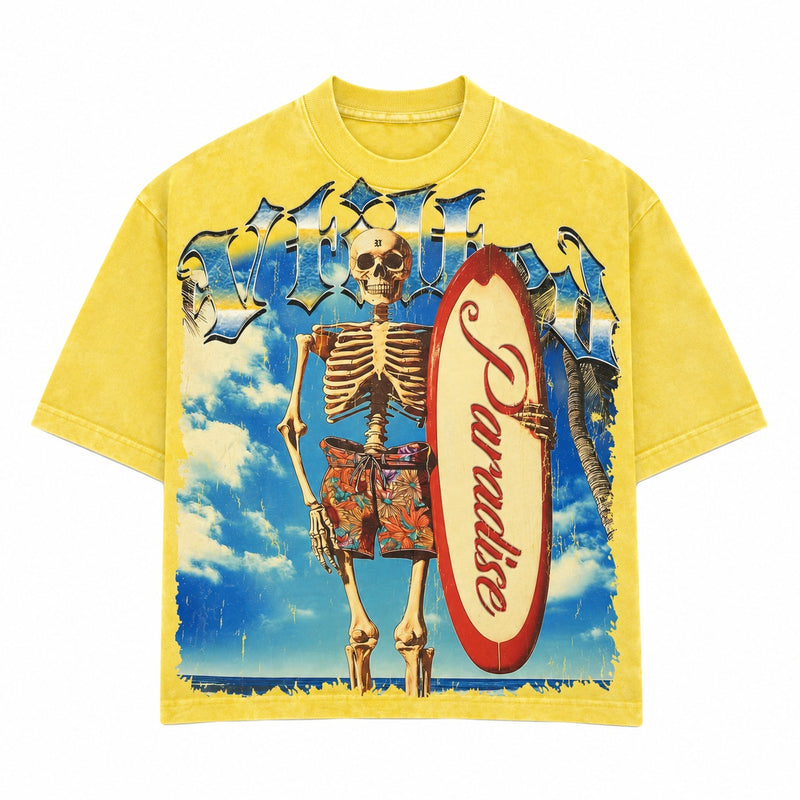 Vtilted - "BEACH" Tee - Yellow — front view
