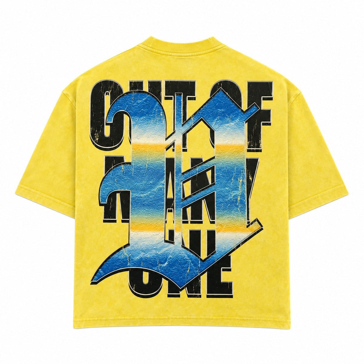Vtilted - "BEACH" Tee - Yellow — front view