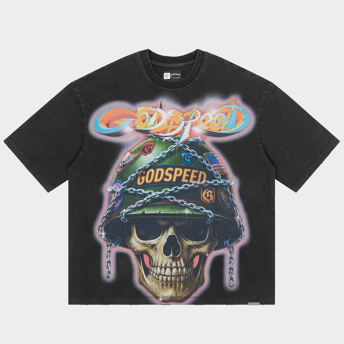 Godspeed - Badges of Honor T-shirt - Black — front view