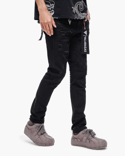 Valabasas - Collage Skinny Denim - Collage - Grey Vintage Wash