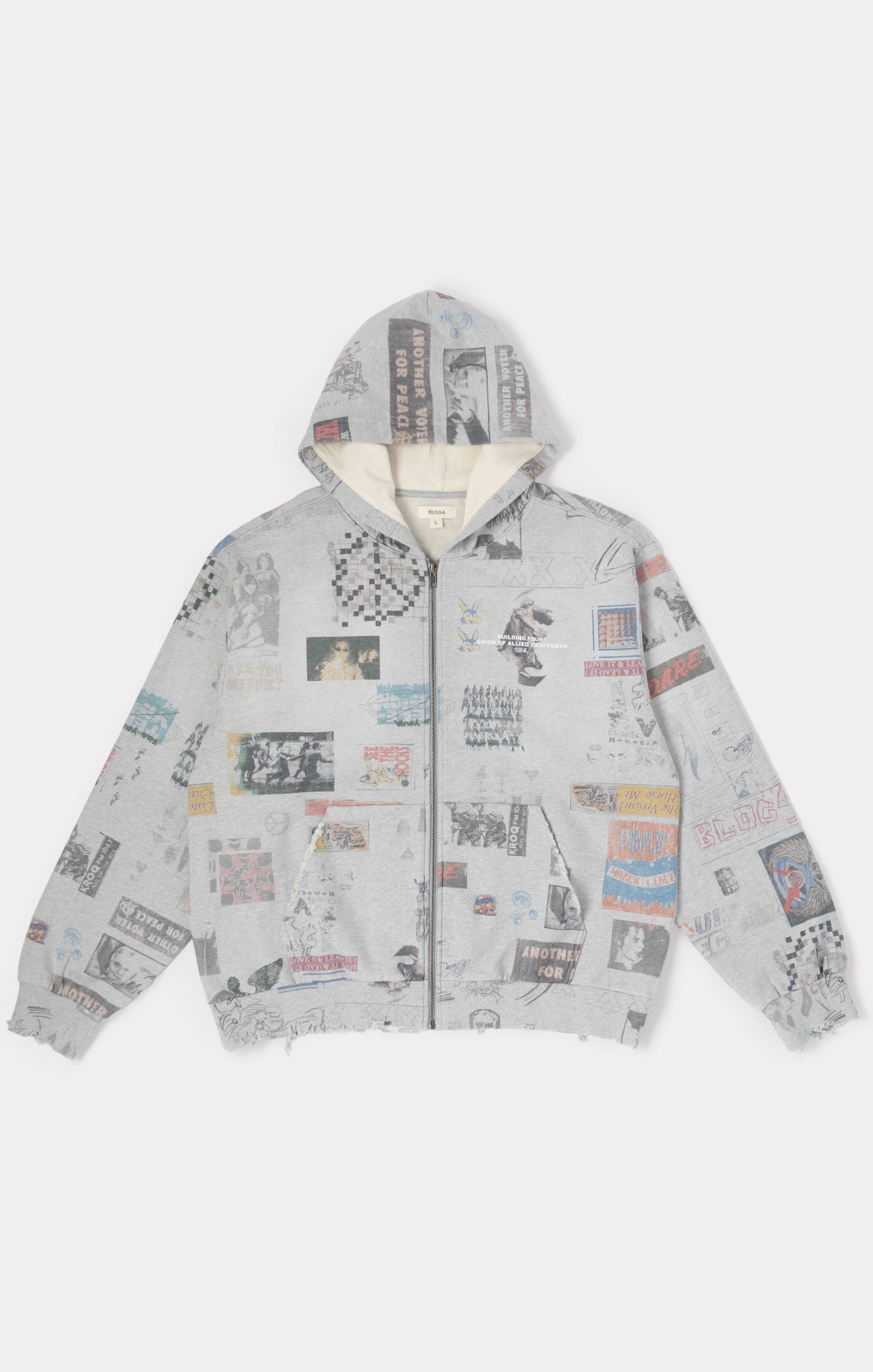 BLDG4 - Construction Hoodie - Heather Grey — front view