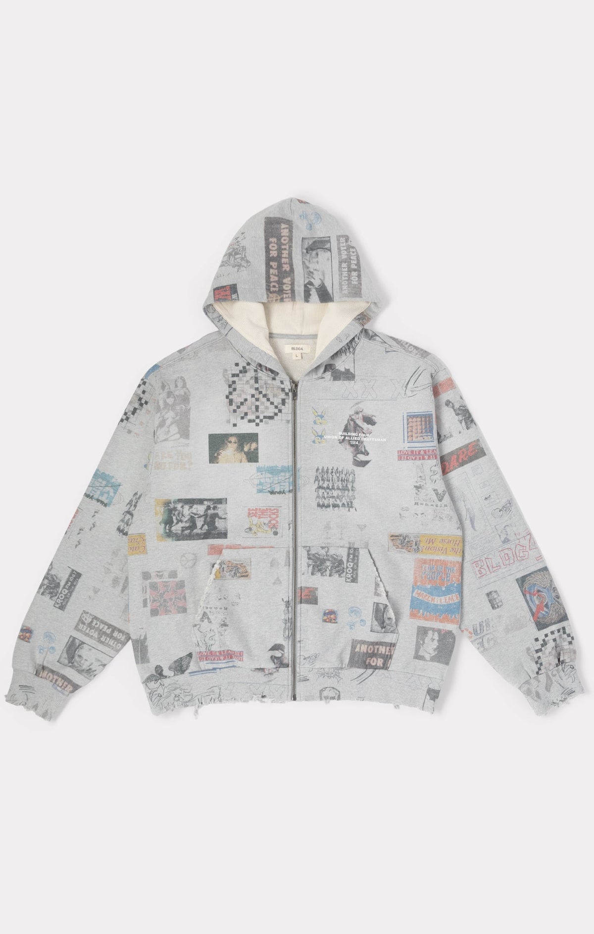 BLDG4 - Construction Hoodie - Heather Grey — front view