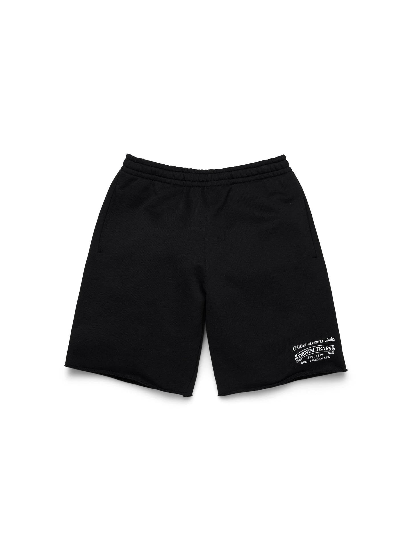 Denim Tears - ADG Sweatshort - Black/White — front view