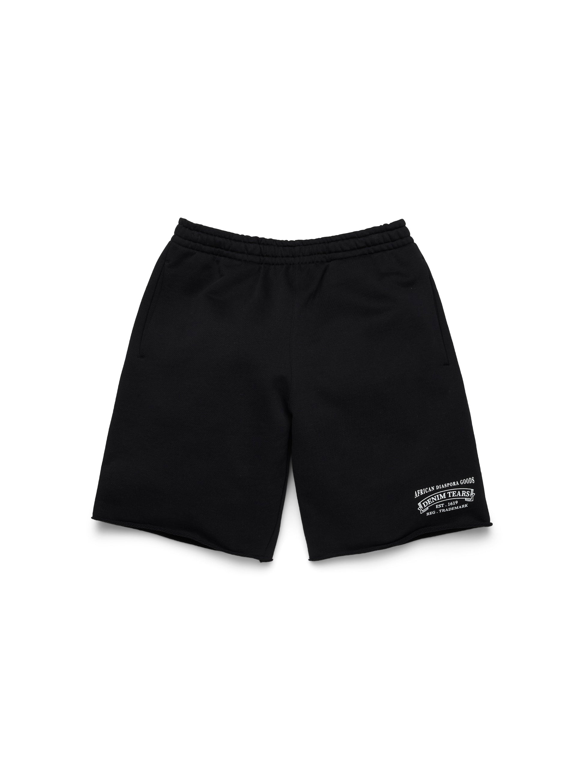 Denim Tears - ADG Sweatshort - Black/White — front view