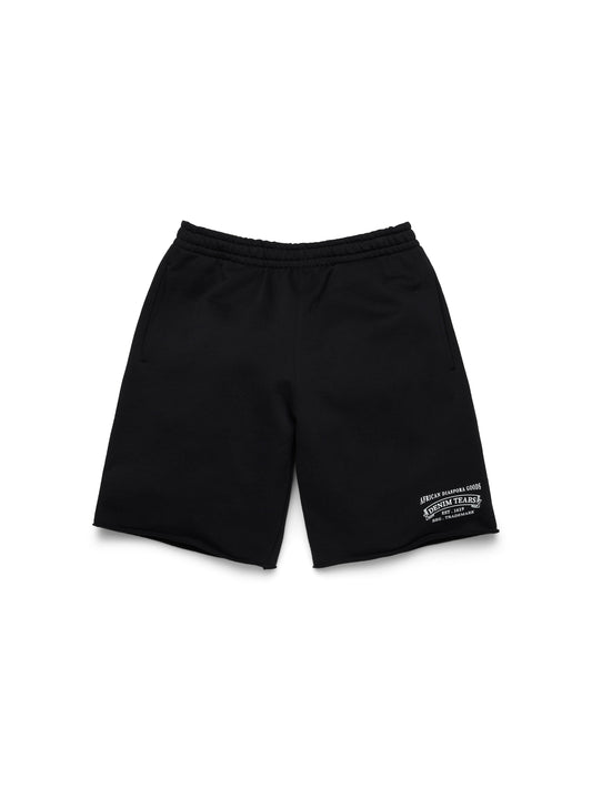 Denim Tears - ADG Sweatshort - Black/White — front view