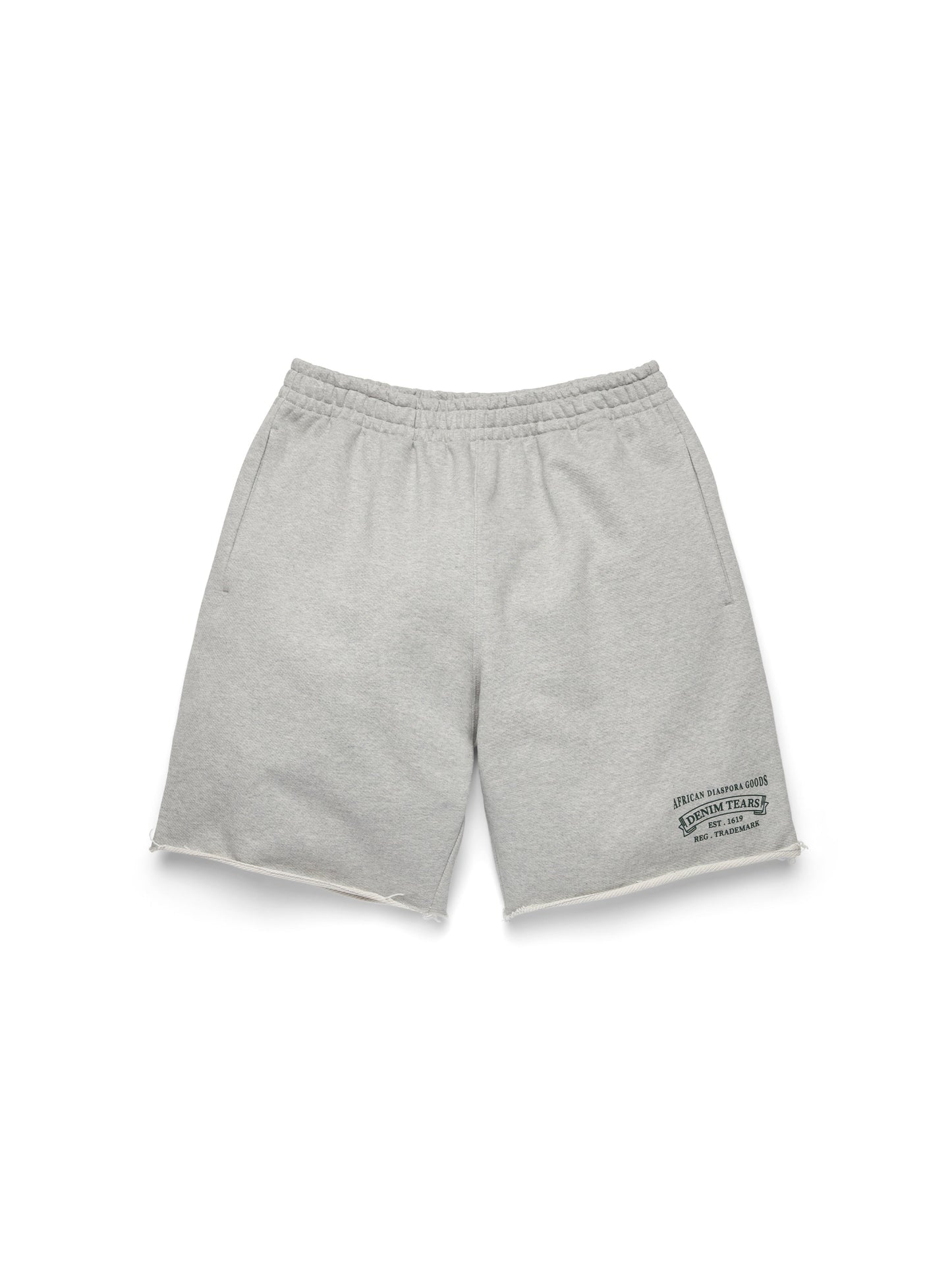 Denim Tears - ADG Sweatshort - Grey/White — front view