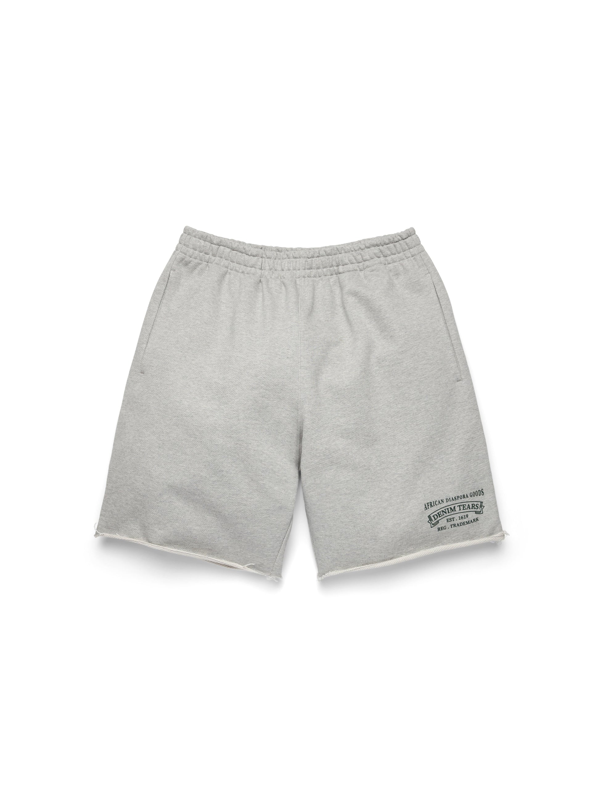 Denim Tears - ADG Sweatshort - Grey/White — front view