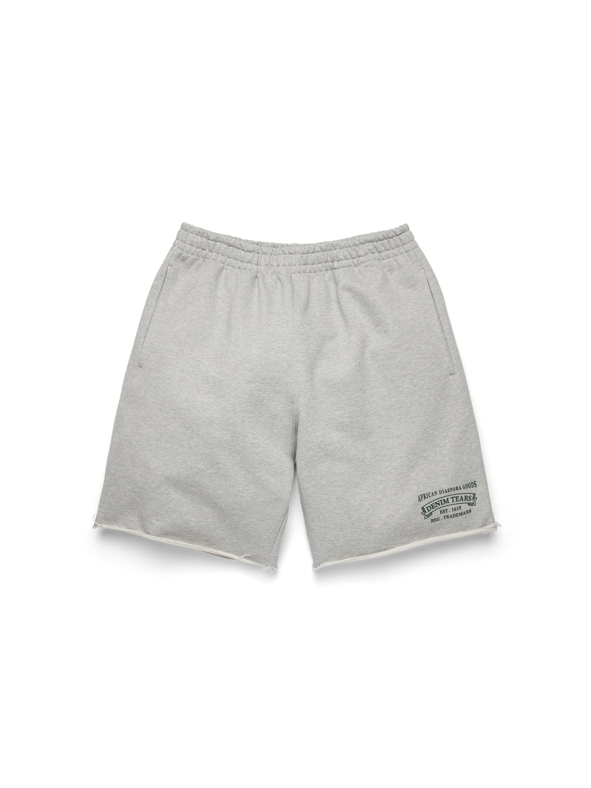 Denim Tears - ADG Sweatshort - Grey/White — front view