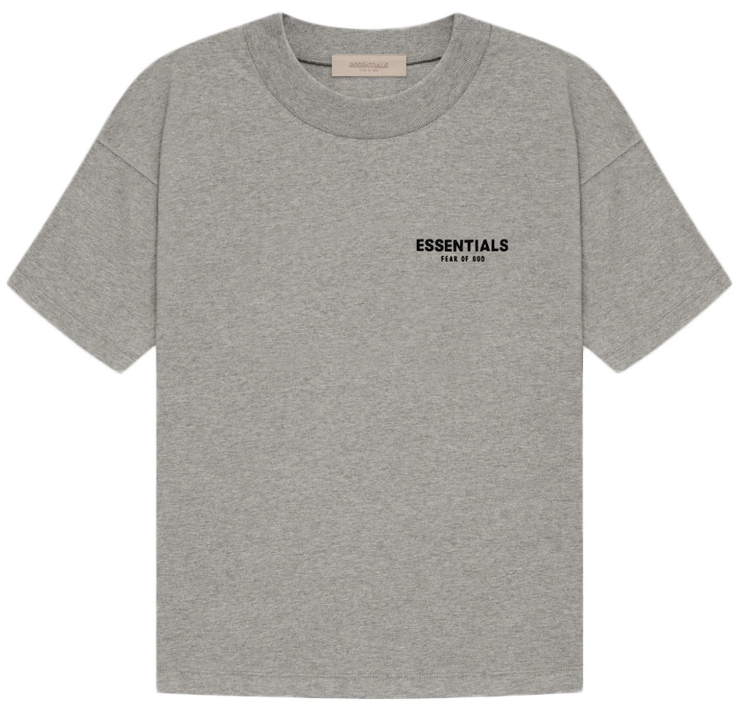 Fear of God Essentials SS22 Tee - Dark Oatmeal — Jerry Lorenzo Essentials heavyweight basic, short-sleeve cotton tee, front view