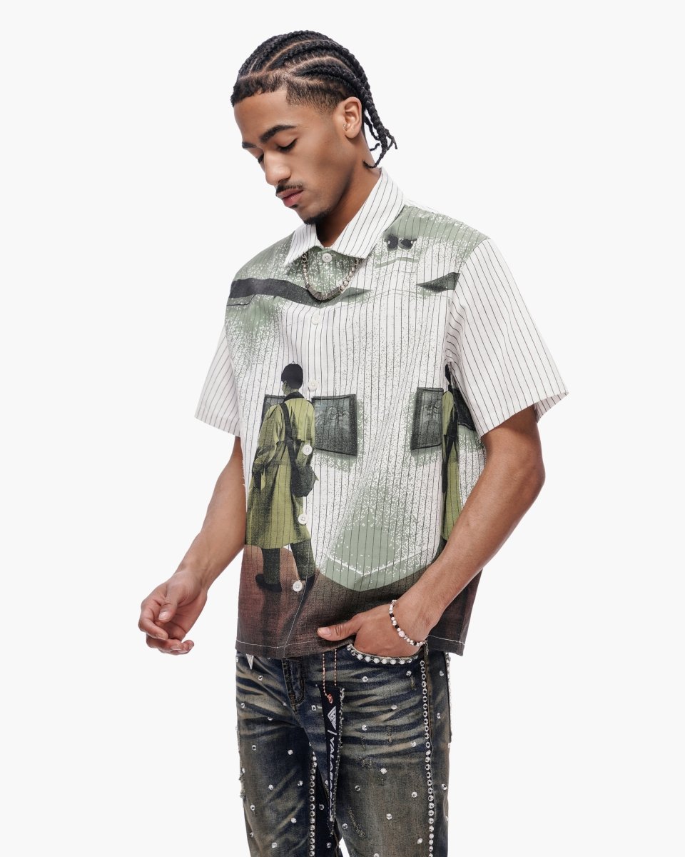 Valabasas - Leave Town Pin-striped BD - White