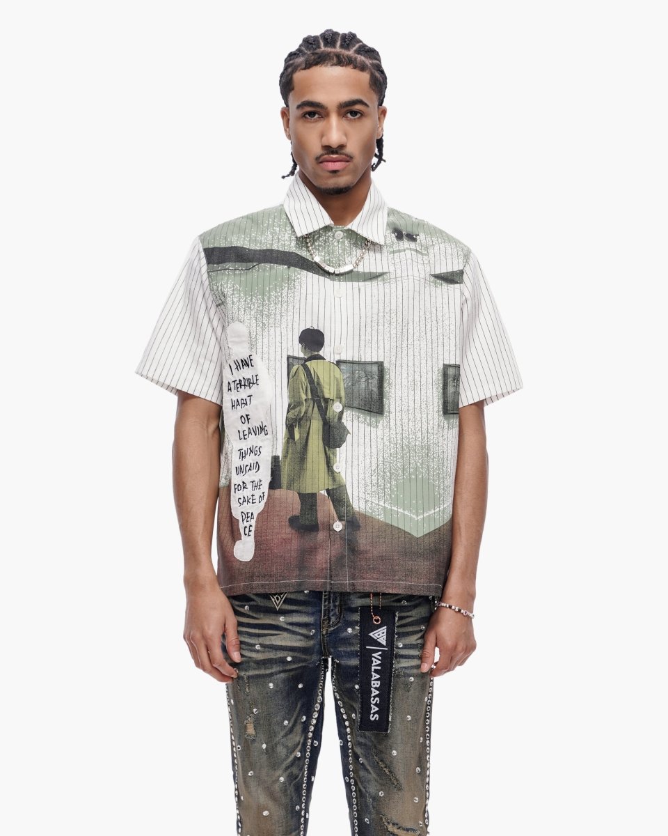 Valabasas - Leave Town Pin-striped BD - White