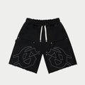 Godspeed - Carpenter Distressed Shorts - Black — front view