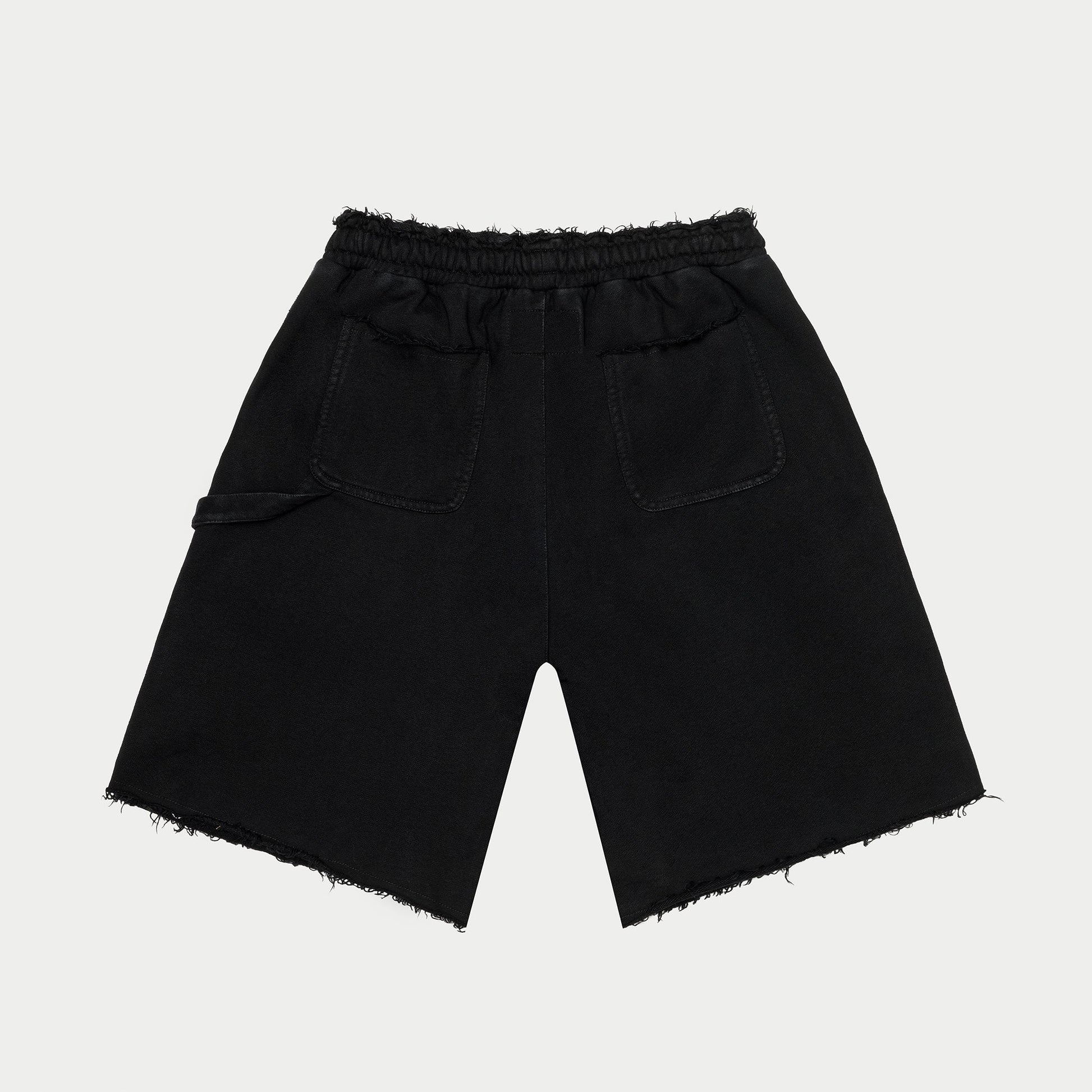 Godspeed - Carpenter Distressed Shorts - Black — front view