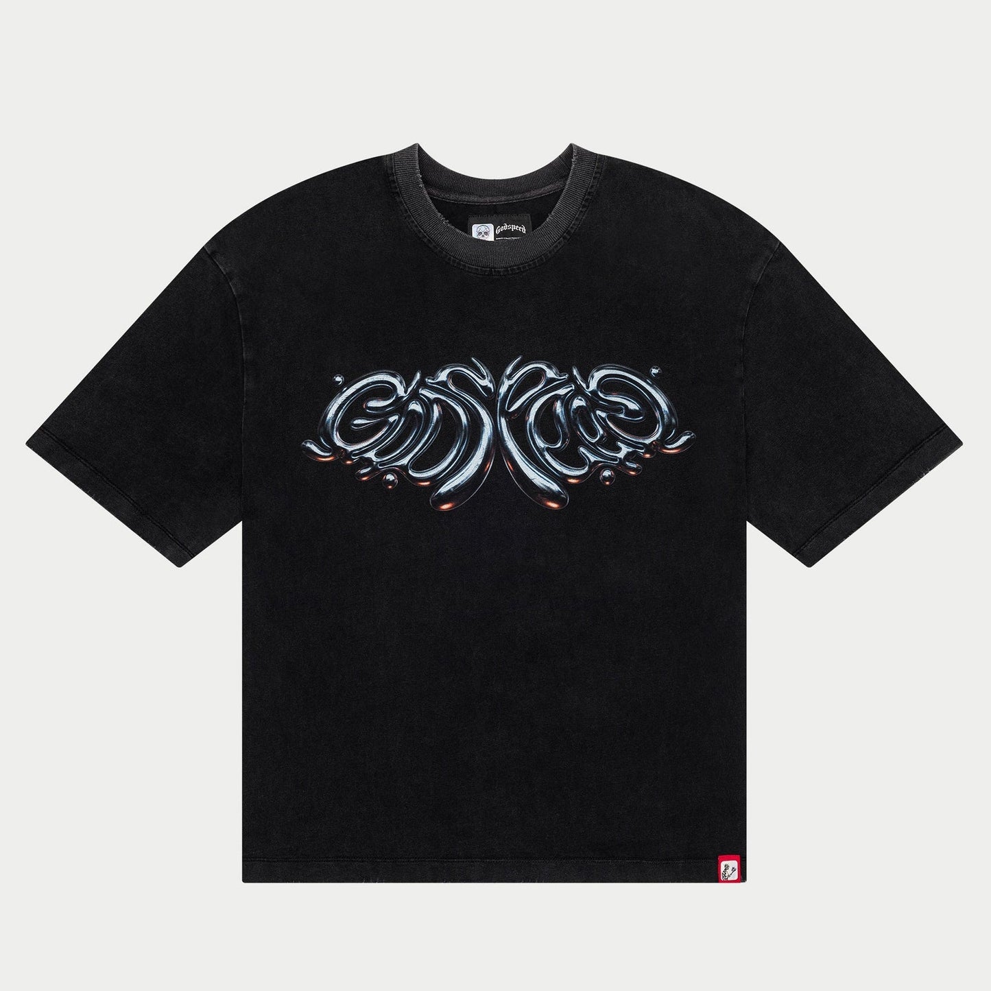 Godspeed - Mercury Logo T-Shirt - Black Wash — front view