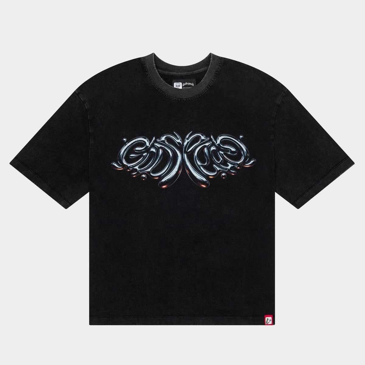 Godspeed - Mercury Logo T-Shirt - Black Wash — front view
